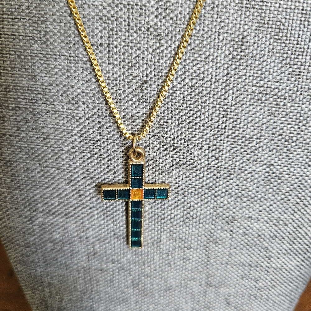 Beautiful enamel cross necklace